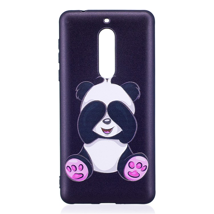 Pattern Printing Embossed TPU Soft Cover for Nokia 5 - Adorable Panda-2