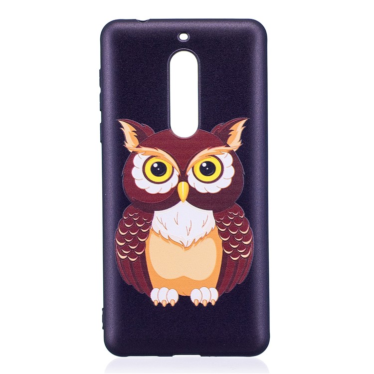 Pattern Printing Embossed TPU Soft Case for Nokia 5 - Owl-2