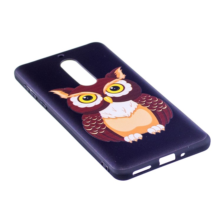 Pattern Printing Embossed TPU Soft Case for Nokia 5 - Owl-3