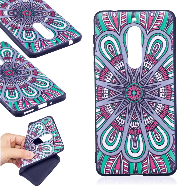 For Nokia 5 Pattern Printing Embossed Soft TPU Flexible Casing - Symmetric Pattern-1
