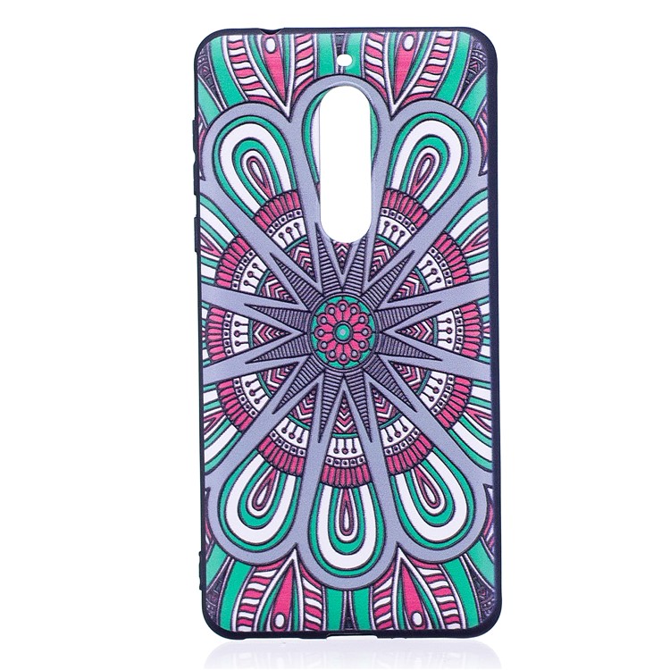 For Nokia 5 Pattern Printing Embossed Soft TPU Flexible Casing - Symmetric Pattern-2