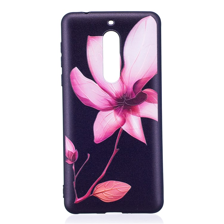 For Nokia 5 Pattern Printing Embossed TPU Soft Cover Shell - Pretty Flower-2