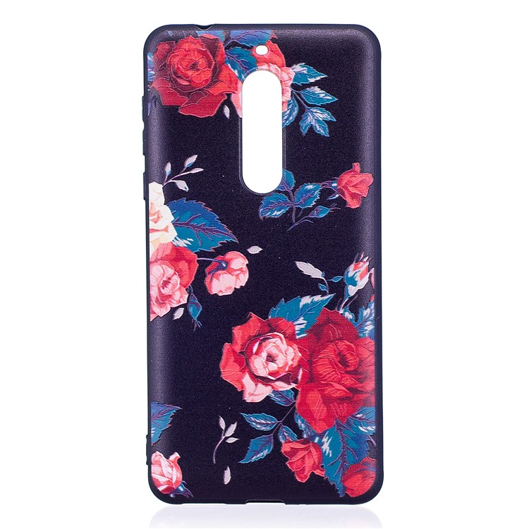 For Nokia 5 Pattern Printing Embossed TPU Soft Protection Casing - Blooming Flowers-2