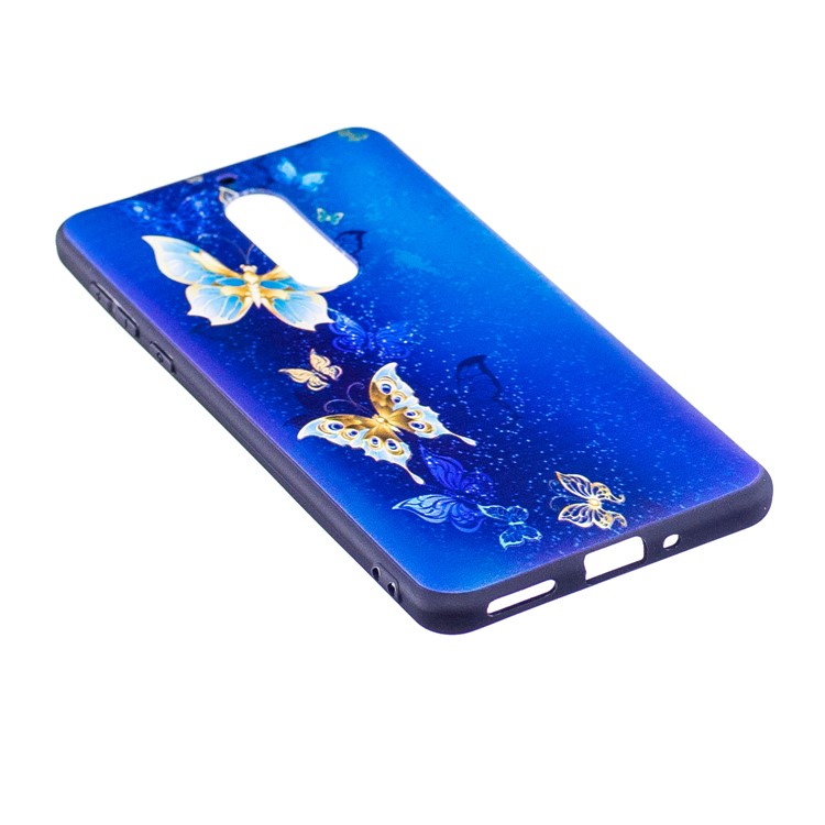 For Nokia 5 Patterned Embossing TPU Soft Case - Blue Butterflies-3