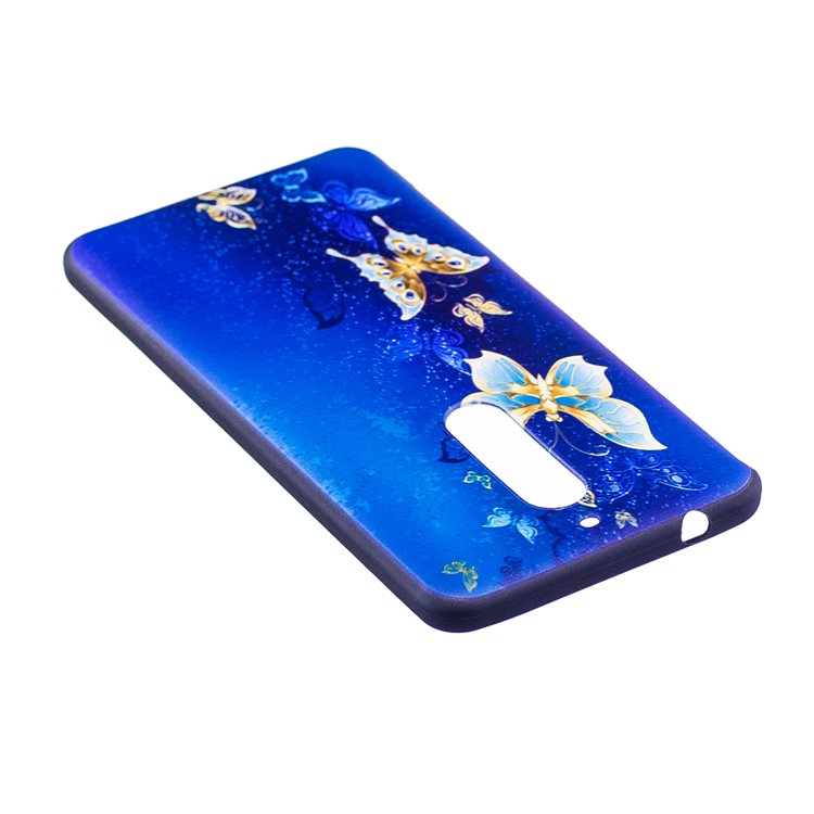 For Nokia 5 Patterned Embossing TPU Soft Case - Blue Butterflies-4