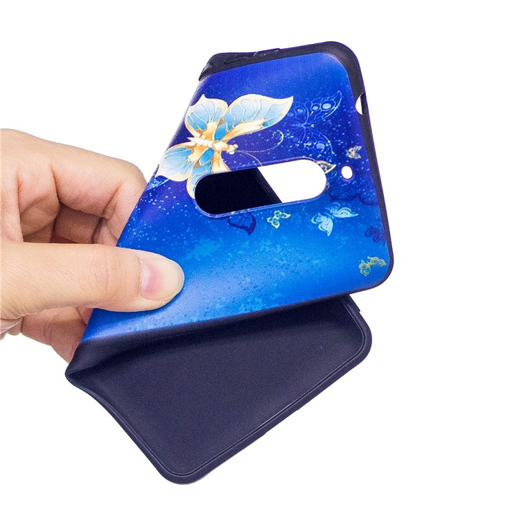 For Nokia 5 Patterned Embossing TPU Soft Case - Blue Butterflies-5