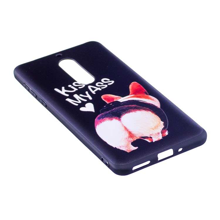 For Nokia 5 Pattern Printing Embossed TPU Soft Cover Shell - Kiss My Ass-3