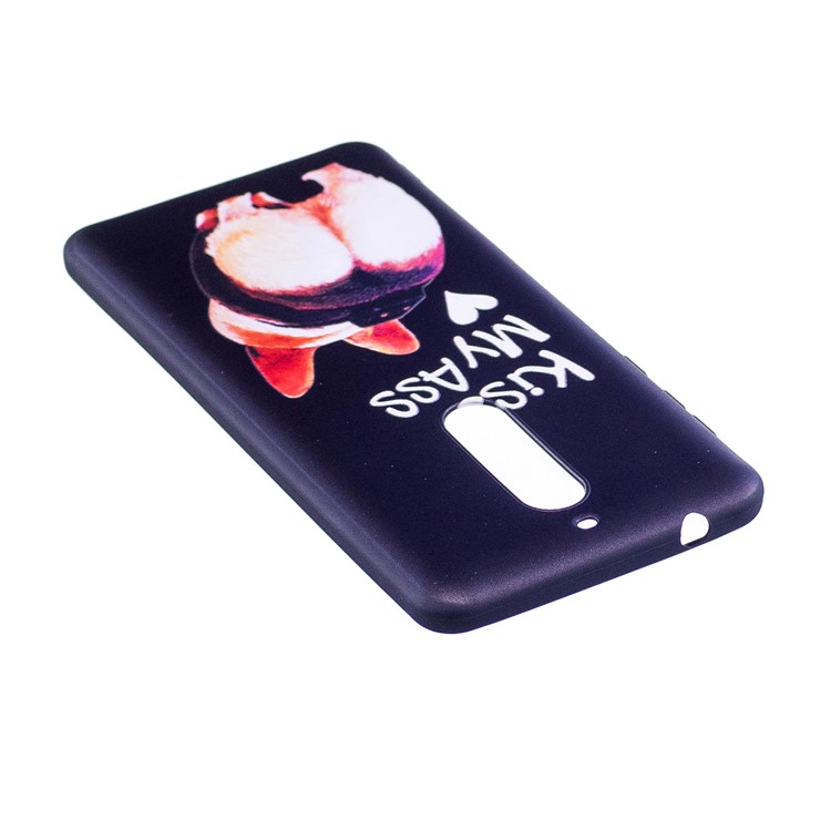 For Nokia 5 Pattern Printing Embossed TPU Soft Cover Shell - Kiss My Ass-4