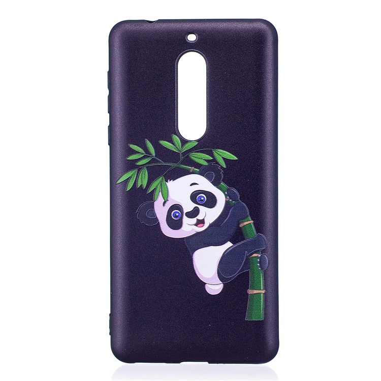 For Nokia 5 Pattern Printing Embossed Flexible TPU Cover - Panda Pattern-2