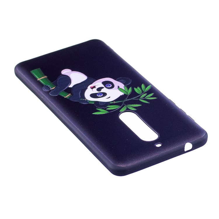 For Nokia 5 Pattern Printing Embossed Flexible TPU Cover - Panda Pattern-4