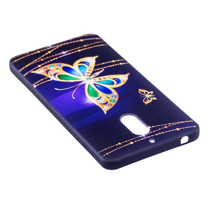 Soft Embossed Pattern Printing TPU Protective Case for Nokia 6 - Shiny Butterfly-4