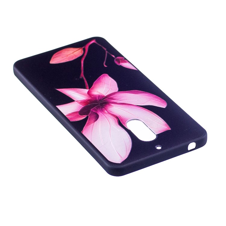 Soft Embossed Pattern Printing TPU Protective Cover for Nokia 6 - Pink Flower-4