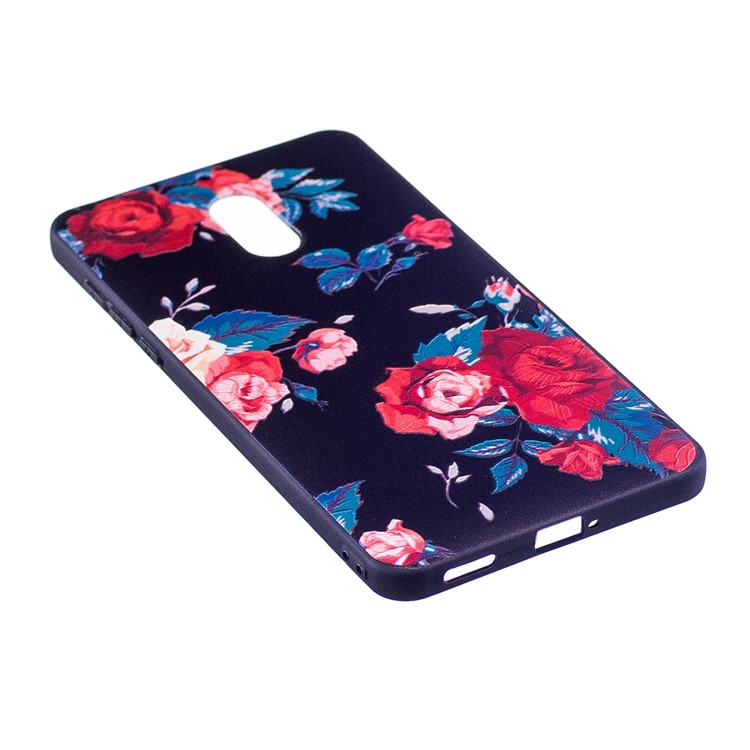 Soft Embossed Pattern Printing TPU Protective Casing for Nokia 6 - Peony-3