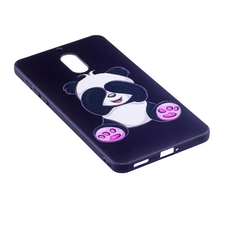 Soft Embossed Pattern Printing TPU Protective Casing Shell for Nokia 6 - Cute Panda-3