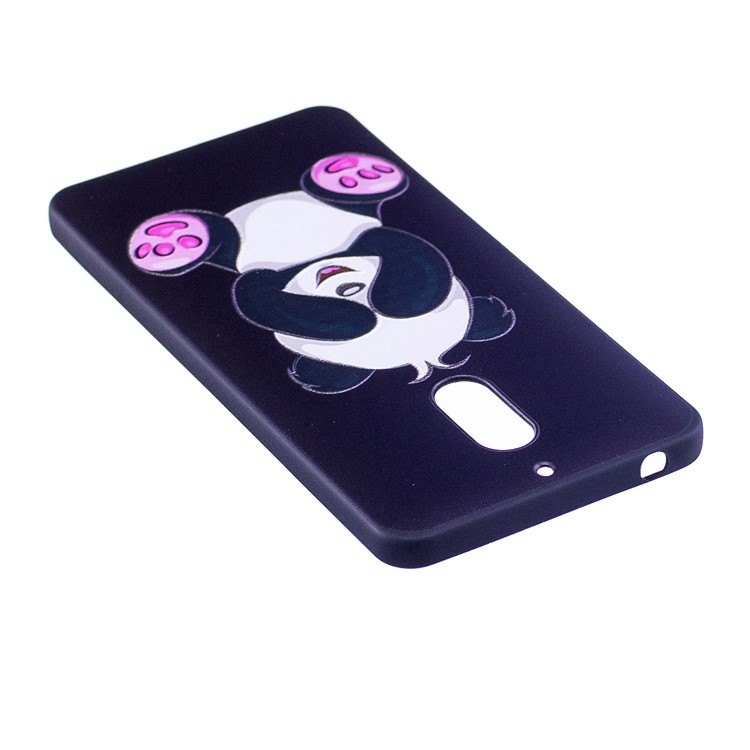 Soft Embossed Pattern Printing TPU Protective Casing Shell for Nokia 6 - Cute Panda-4