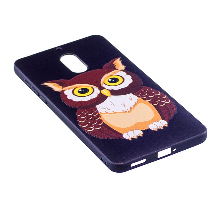 Soft Embossed Pattern Printing TPU Protective Accessory Shell for Nokia 6 - Owl-3