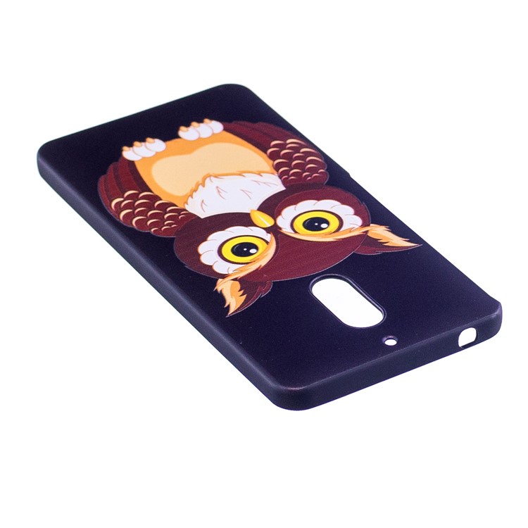 Soft Embossed Pattern Printing TPU Protective Accessory Shell for Nokia 6 - Owl-4