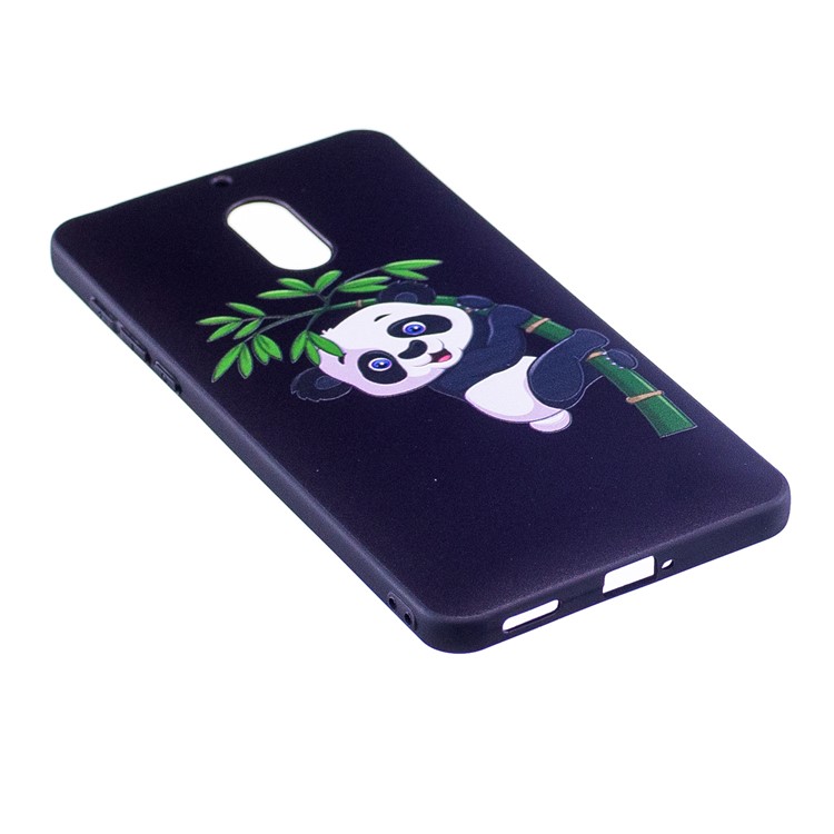 Soft Embossed Pattern Printing TPU Protective Mobile Phone Case for Nokia 6 - Panda on Bamboo-3