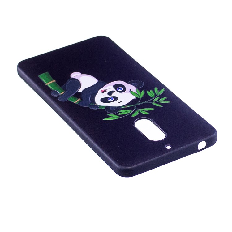 Soft Embossed Pattern Printing TPU Protective Mobile Phone Case for Nokia 6 - Panda on Bamboo-4
