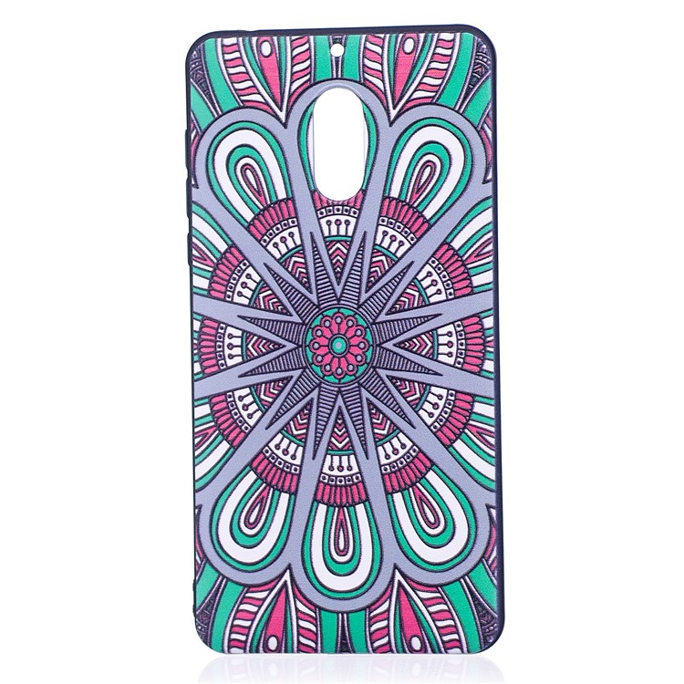 Soft Embossed Pattern Printing TPU Protective Cellphone Shell for Nokia 6 - Symmetric Pattern-2