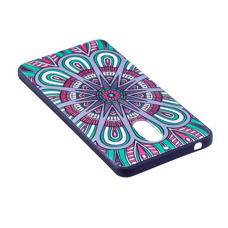 Soft Embossed Pattern Printing TPU Protective Cellphone Shell for Nokia 6 - Symmetric Pattern-4