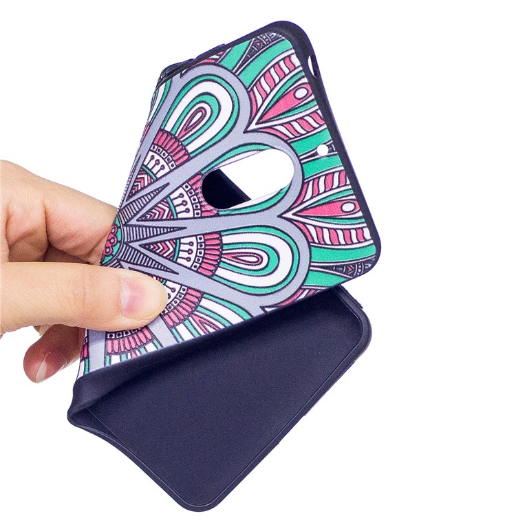 Soft Embossed Pattern Printing TPU Protective Cellphone Shell for Nokia 6 - Symmetric Pattern-5