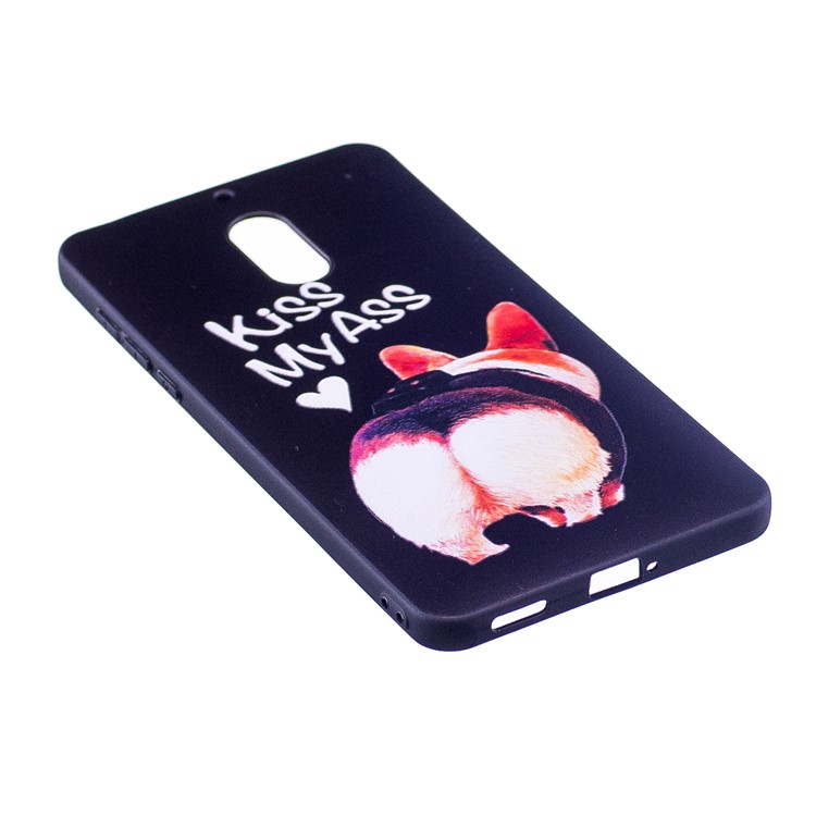 Soft Embossed Pattern Printing TPU Protective Mobile Phone Cover for Nokia 6 - Kiss My Ass-3