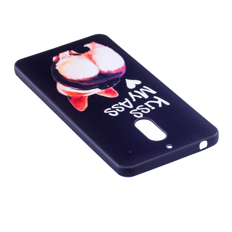 Soft Embossed Pattern Printing TPU Protective Mobile Phone Cover for Nokia 6 - Kiss My Ass-4