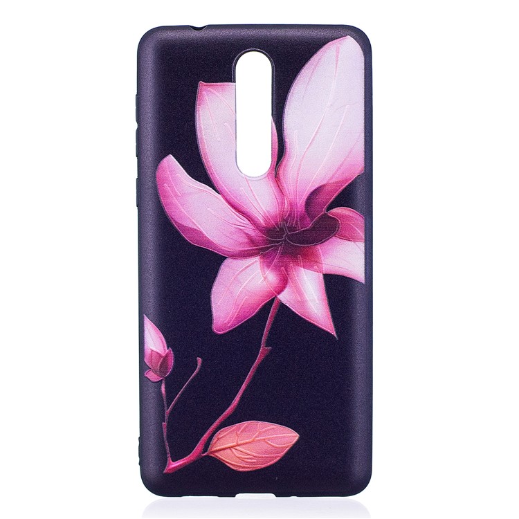 Pattern Printing Embossed TPU Case for Nokia 8 - Flower Pattern-2