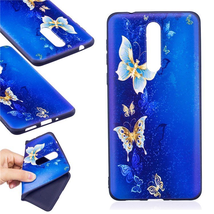 Pattern Printing Embossed TPU Shell Case for Nokia 8 - Butterfly Pattern-1