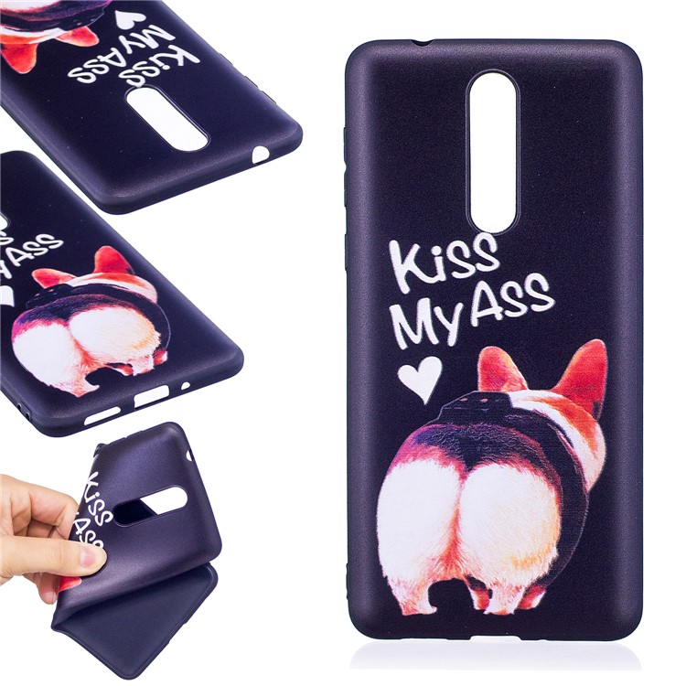 Pattern Printing Embossed TPU Shell Cover Case for Nokia 8 - Kiss My Ass-1