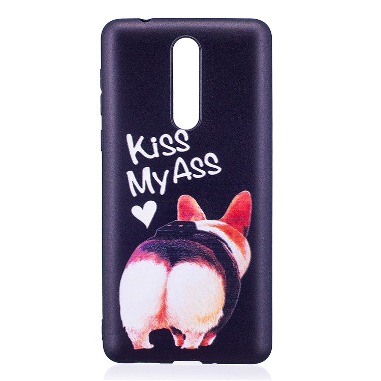 Pattern Printing Embossed TPU Shell Cover Case for Nokia 8 - Kiss My Ass-2