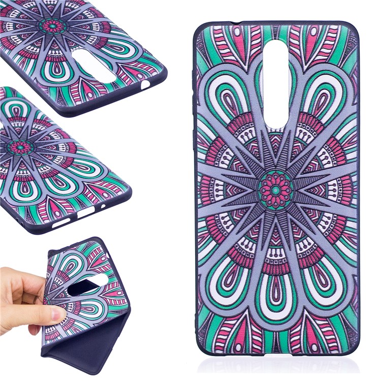 Pattern Printing Embossed TPU Soft Case for Nokia 8 - Symmetric Pattern-1