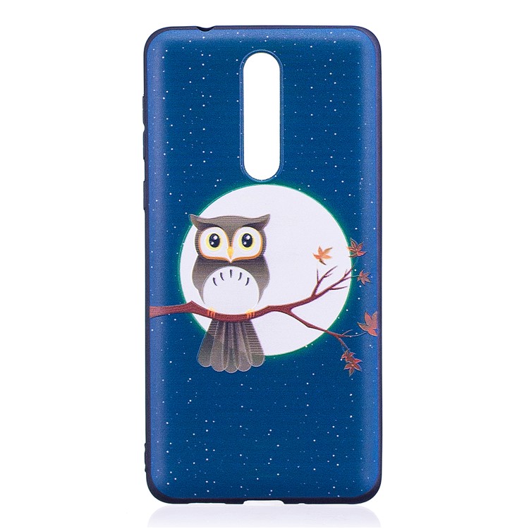 Pattern Printing Embossed TPU Shell Cover Case for Nokia 8 - Owl on the Branch-2