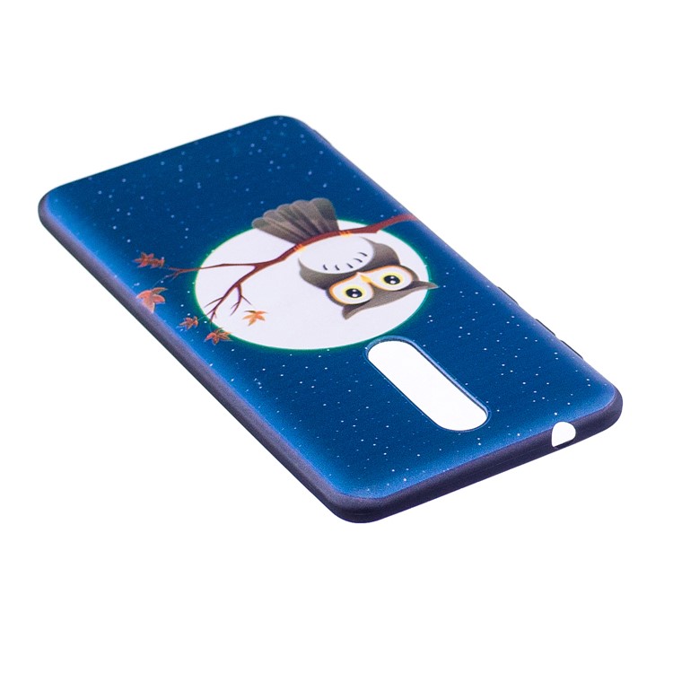 Pattern Printing Embossed TPU Shell Cover Case for Nokia 8 - Owl on the Branch-4