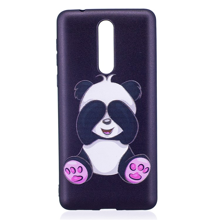 Pattern Printing Embossed TPU Flexible Case for Nokia 8 - Cute Panda-2