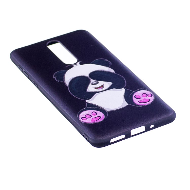 Pattern Printing Embossed TPU Flexible Case for Nokia 8 - Cute Panda-3