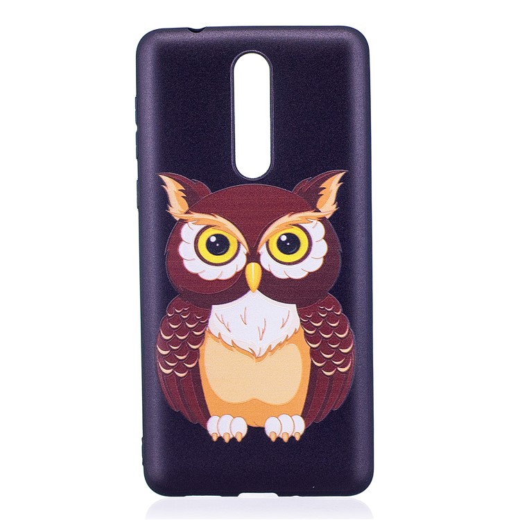 Pattern Printing Embossed TPU Case Phone Shell for Nokia 8 - Brown Owl-2