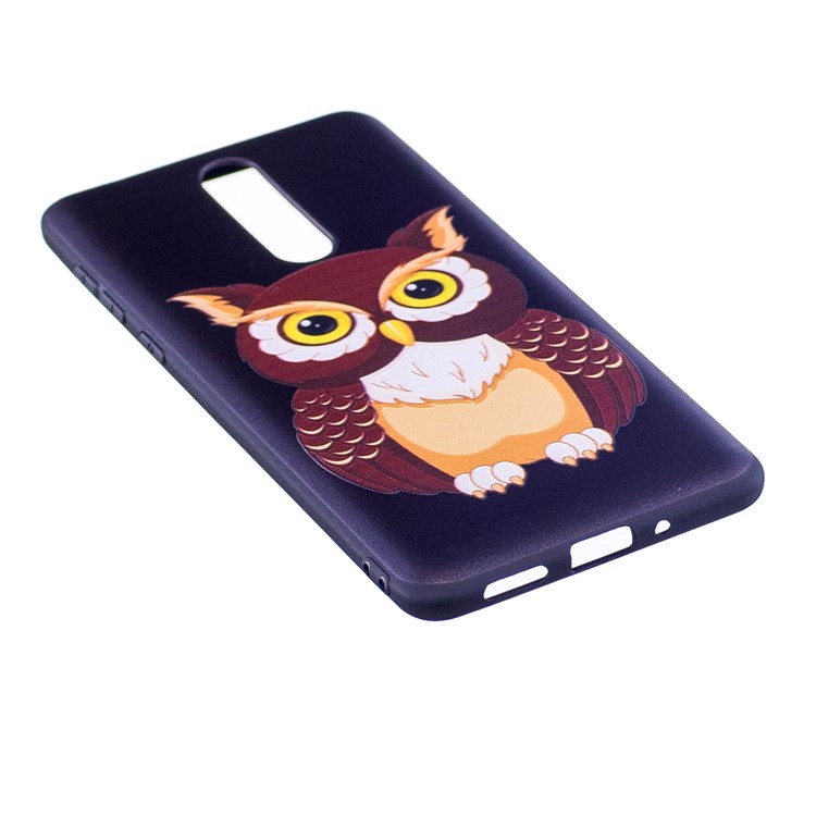 Pattern Printing Embossed TPU Case Phone Shell for Nokia 8 - Brown Owl-3