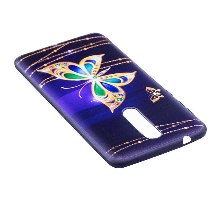 Pattern Printing Embossed TPU Back Case Cover for Nokia 8 - Colorized Butterfly-4