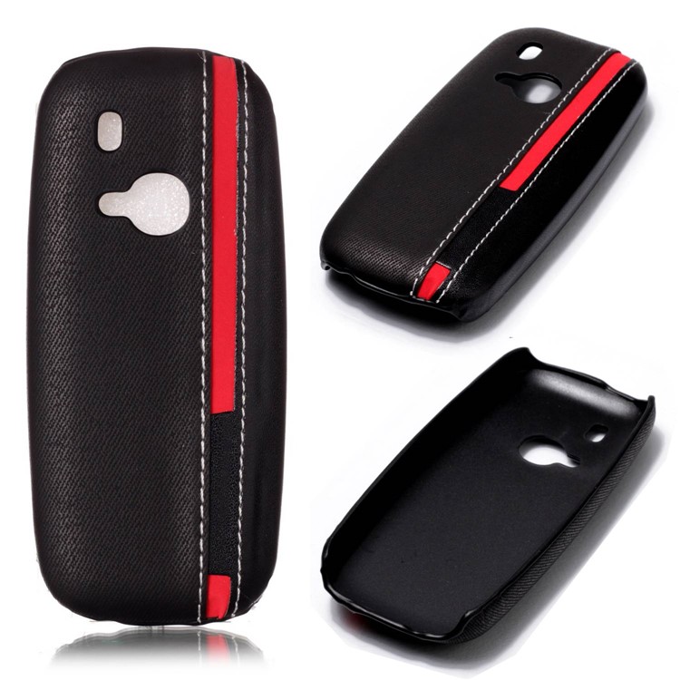 Contrast Color PU Leather Coated PC Mobile Phone Casing for Nokia 3310 (2017) - Black-1