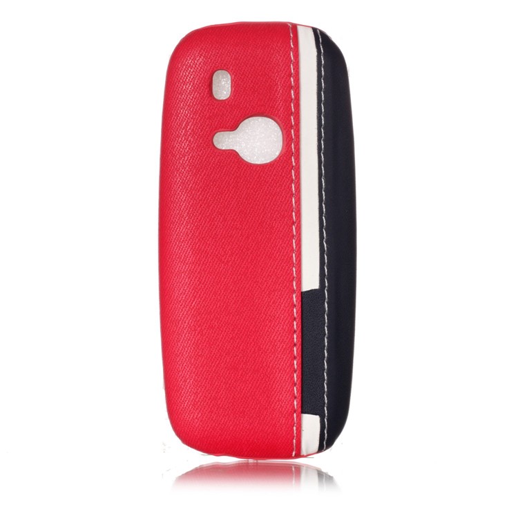 Contrast Color PU Leather Coated PC Mobile Phone Cover for Nokia 3310 (2017) - Rose-2