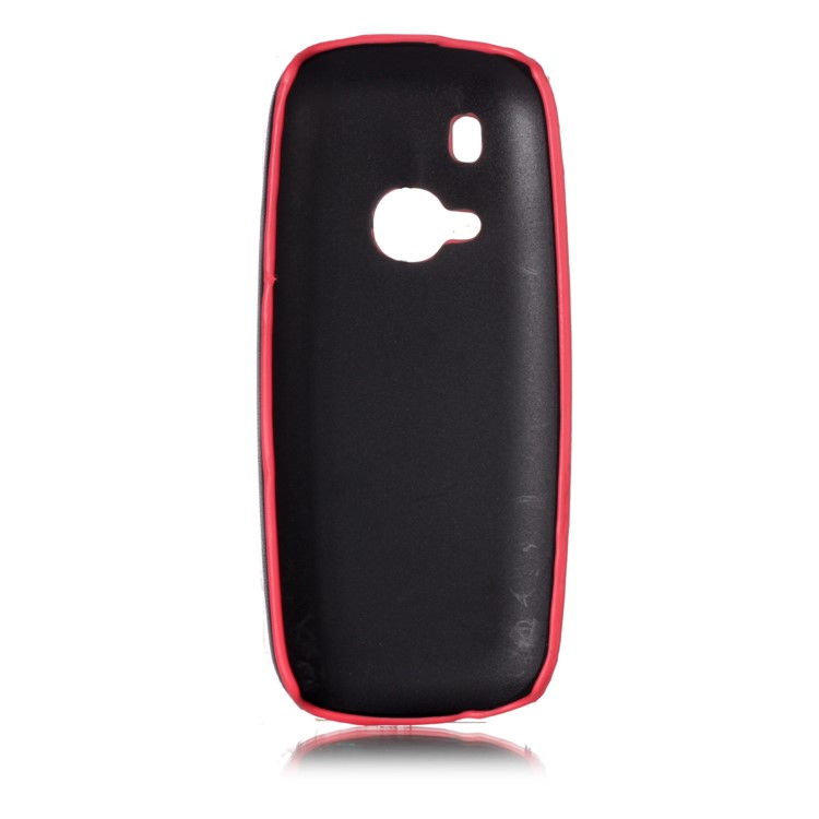 Contrast Color PU Leather Coated PC Mobile Phone Cover for Nokia 3310 (2017) - Rose-3