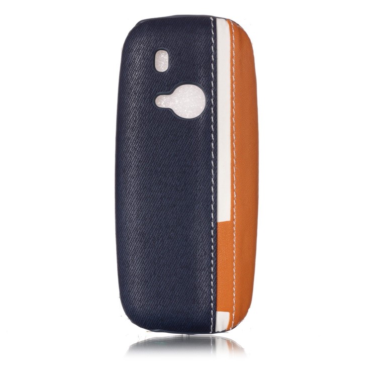 Contrast Color PU Leather Coated PC Mobile Phone Case for Nokia 3310 (2017) - Dark Blue-2