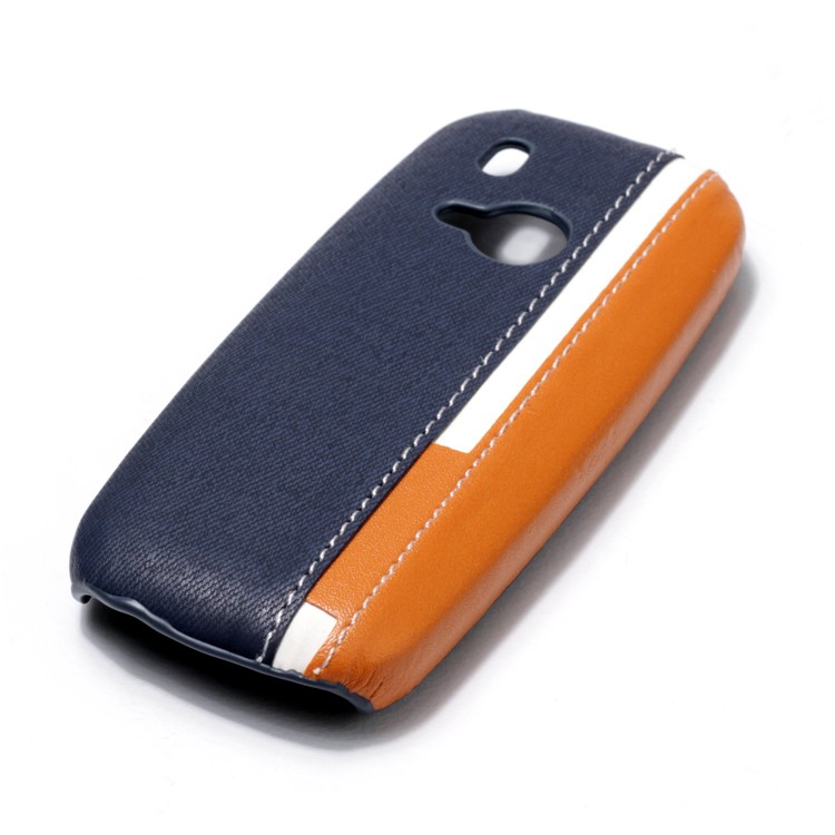 Contrast Color PU Leather Coated PC Mobile Phone Case for Nokia 3310 (2017) - Dark Blue-4