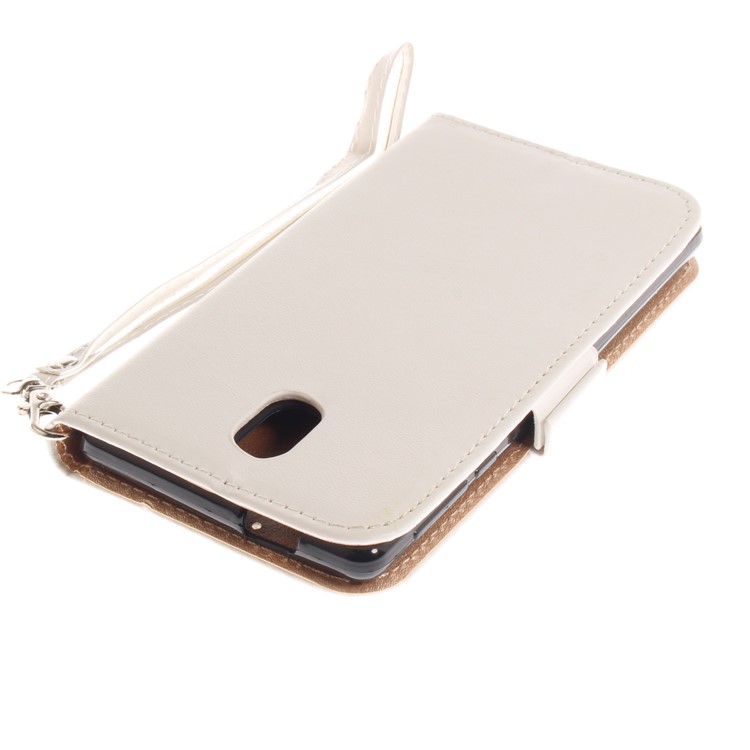 For Nokia 3 Butterfly Pattern Leather Wallet Stand Case - White-7
