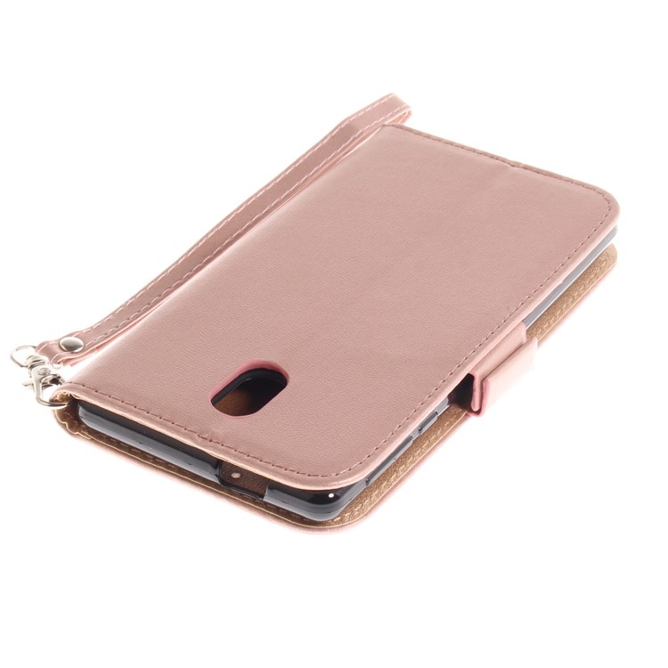 For Nokia 3 Butterfly Pattern Leather Wallet Stand Mobile Shell - Rose Gold-7