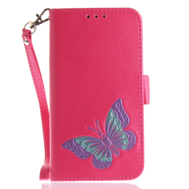 For Nokia 3 Butterfly Pattern Leather Wallet Stand Cell Phone Case - Rose-2