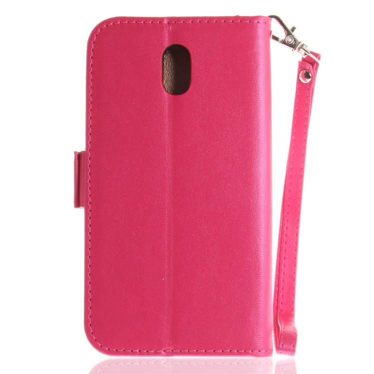 For Nokia 3 Butterfly Pattern Leather Wallet Stand Cell Phone Case - Rose-3