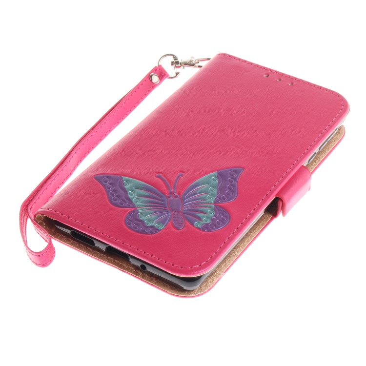 For Nokia 3 Butterfly Pattern Leather Wallet Stand Cell Phone Case - Rose-6